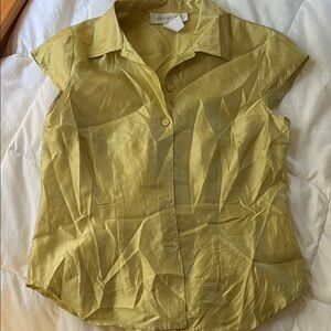 Jones New York Light Yellow Button Down Shirt